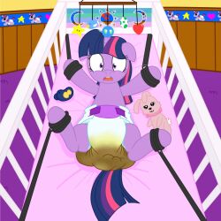 animals_only diaper female_only femsub furry hodgepodgedl horns horse_girl my_little_pony pacifier scat solo twilight_sparkle unicorn_girl