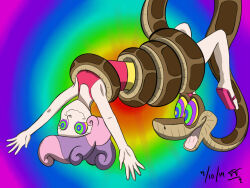  coils curly_hair disney femsub hanging_down happy_trance hypnotic_eyes kaa kaa_eyes maledom multicolored_hair my_little_pony open_mouth personification pink_hair purple_hair sandals snake sweetie_belle the_jungle_book tomtornados 