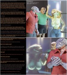  3d absurdres alien arden_(thalarynth) baxie_(thalarynth) becca_(thalarynth) caption consensual dialogue femdom furry ian_(thalarynth) lizard_boy malesub memory_lapse original possession scalie self_hypnosis snake_boy snake_girl stasis_tank story tech_control text thalarynth_(manipper) topless 