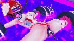 3d animated animated_gif bangs beam cat_ears cat_girl censored corruption electricity female_only femsub gag garter hair_ornament koikatsu! large_breasts magical_girl nipples original pussy_juice resisting restrained solo spread_legs squirting tech_control thighhighs topless torn_clothes trembling twintails visor zhongshanhengh1