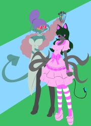  bow cat_girl dress embarrassed femsub miffy_(milfy) milfy monster_girl original puppet 