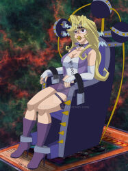 blonde_hair bondage empty_eyes femsub gag large_breasts long_hair mai_valentine pikname45 yu-gi-oh!