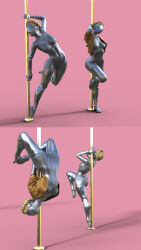 ass atomic_heart ballerina blonde_hair breasts brown_eyes brown_hair comic corruption dancing electricity evil_smile expressionless faceless femsub groping hypno-tato legs leotard maledom remote_control robot robot_girl short_hair smile tech_control text the_twins_(atomic_heart) tight_clothing