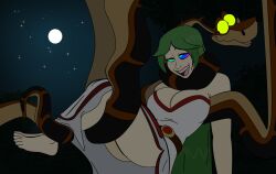 barefoot cleavage coils colorrings disney femsub goddess green_hair happy_trance jungle kaa kaa_eyes kid_icarus long_hair night nintendo palutena snake tagme the_jungle_book yellow_eyes