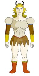 breasts doudile empty_eyes expressionless female_only femsub grey_eyes horns large_breasts lipstick long_hair looking_at_viewer mumm-rana standing standing_at_attention thundercats watermark white_background