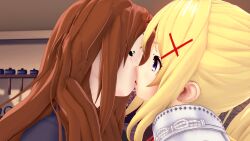 3d darkness_(konosuba) kissing kono_subarashii_sekai_ni_shukufuku_wo! monster_girl succubus tagme takumisrealmtf transformation wiz_(konosuba) yuri