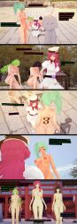  3d ass bambietta_basterbine black_hair bleach blonde_hair candice_catnipp_(bleach) censored cyanstargazer dialogue empty_eyes expressionless green_hair happy_trance korogi_(cyanstargazer) large_breasts long_hair meninas_mcallon multiple_girls multiple_subs nelliel_tu_odelschwanck nipples original pink_hair short_hair text white_hair 