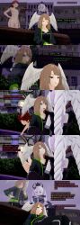  3d absurdres blue_eyes breast_fondling breast_grab breasts brown_hair closed_eyes clothed crossover crown cyanstargazer dialogue empty_eyes english_text eunie_(xenoblade) eye_color_change femdom femsub goddess groping hand_on_hip heterosexual horns koikatsu! long_hair maledom master_detective_archives:_rain_code multiple_doms nintendo nude possession purple_hair red_eyes shinigami_(rain_code) short_hair sitting soul_removal surprised tagme text trees twintails very_long_hair white_hair xenoblade_chronicles xenoblade_chronicles_3 