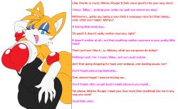  bimbofication breasts caption corruption cosplay dragonboy618_(manipper) female_only femdom femsub fox_girl furry habbodude happy_trance large_breasts latex lipstick makeup manip miles_tails_prower pink_lipstick rouge_the_bat sonic_the_hedgehog_(series) tailsko text thecon transformation transgender 