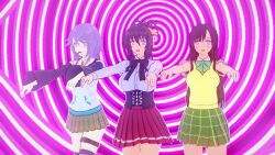  akeno_himejima black_hair female_only femsub high_school_dxd koikatsu! mizore_shirayuki purple_hair rosario+vampire spiral_eyes surrisaki symbol_in_eyes tagme to_love_ru yui_kotegawa zombie_walk 