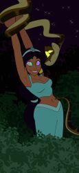 aladdin_(series) black_hair coils colorrings disney femsub happy_trance kaa kaa_eyes long_hair maledom princess princess_jasmine smile snake tagme the_jungle_book video