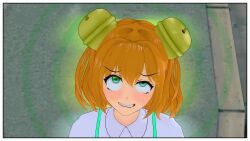 3d animated clothed comic femsub green_eyes green_hair gully_bell_(syas-nomis) open_mouth original red_eyes red_hair rollb tagme text video