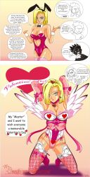  android_18 aware before_and_after blonde_hair breasts bunny_girl cleavage dragon_ball empty_eyes engrish gloves happy_trance high_heels kneeling large_breasts lingerie maledom opera_gloves sigfried028 tech_control text thighhighs underwear unhappy_trance valentine&#039;s_day wings 