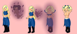  alternate_hairstyle anna_(akirav11) arms_above_head aura blonde_hair blue_eyes clothed eye_color_change female_only femdom femsub fullmetal_alchemist ghost large_breasts midriff navel nipples olivier_mira_armstrong original possession quickcast sequence shoes smile spiral_eyes topless twintails very_long_hair yellow_eyes 