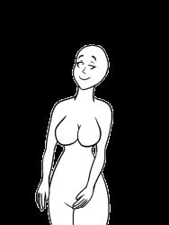  animated animated_gif black--wave breasts commission_sheet greyscale simple_background 