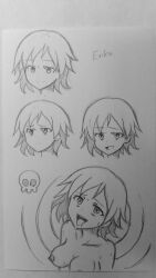 absurdres ahegao drool empty_eyes erika_(er-ikaa) happy_trance myuk open_mouth original preview short_hair spiral sweat text tongue tongue_out traditional 