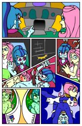 blue_hair bottomless comic dragon_ball empty_eyes equestria_girls eye_roll femsub fluttershy long_hair my_little_pony nude open_mouth pink_hair ponytail shennanigma sketch sonata_dusk stasis_tank tech_control topless torn_clothes
