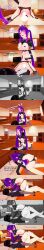  absurdres animal_ears anoni_(anoni_hypno) anoni_hypno awakening bed black_hair bunny_ears bunny_girl censored closed_eyes cowgirl_position cum cum_in_pussy dialogue english_text eye_roll fake_animal_ears femsub gloves hair_covering_both_eyes heart heart_pasties long_hair maledom nude one_eye_open opera_gloves orgasm original pasties penis purple_eyes purple_hair pussy reverse_bunnysuit sex short_hair spanking spiral spiral_eyes symbol_in_eyes text trance_break vaginal 
