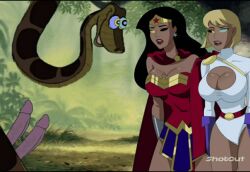  animated animated_eyes_only animated_gif breasts cleavage cleavage_cutout clothed dc_comics diana_prince disney double_penis femsub hypnotic_eyes jungle kaa kaa_eyes large_breasts maledom manip multiple_girls multiple_subs penis power_girl snake sneakysnake_(manipper) the_jungle_book watermark wonder_woman 