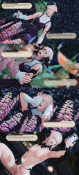  3d absurdres au_ra bare_breasts bare_legs bare_shoulders beret black_nail_polish breasts dialogue edengpose edenhianne english_text eye_color_change female_only femdom femsub final_fantasy final_fantasy_xiv fingering flower ghost glasses green_eyes horns legs nail_polish nipples nude phone pink_hair possession pussy selfie short_hair sitting smile square_enix tail text thighs wink yellow_eyes yuri 