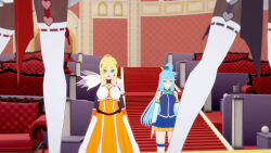  3d aqua_(konosuba) blonde_hair blue_hair darkness_(konosuba) femsub happy_trance hypnotized_hypnotist kaa_eyes kasumi_yoshizawa kono_subarashii_sekai_ni_shukufuku_wo! large_breasts persona_(series) persona_5 persona_5_royal sonrio12 spy_x_family yor_briar 