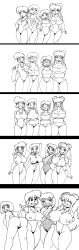  akane_tendo comic crazycowproductions femsub lineart long_hair multiple_girls multiple_subs nabiki_tendo open_mouth ranma_1/2 ranma_saotome_(female) shampoo_(ranma_1/2) short_hair swimsuit 