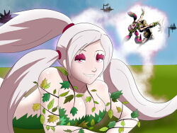  alternate_costume aura breasts cleavage cosplay crossover eyeshadow femsub fire_emblem fire_emblem_awakening great_fairy happy_trance large_breasts looking_at_viewer makeup nintendo ocarina_of_time outdoors pink_eyes possession robin_(fire_emblem_awakening) smile super_smash_bros. syas-nomis the_legend_of_zelda western white_hair 