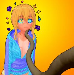  3d 9191h adalyne_(9191h) animated animated_eyes_only animated_gif blonde_hair blush bottomless breasts cleavage female_only femsub happy_trance kaa_eyes original ponytail smile snake 