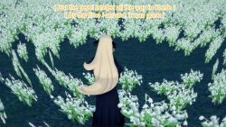 aware blonde_hair clothed cynthia dialogue english_text female_only mustardsauce outdoors pokemon pokemon_(anime) solo text