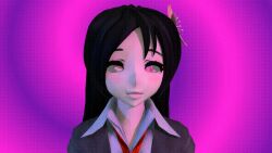  3d animated animated_gif black_hair blush breasts clothed dazed distortingreality female_only femsub happy_trance long_hair open_mouth original pink_eyes school_uniform sophia_flaterang spiral swaying tongue tongue_out 