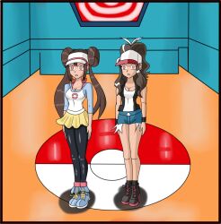  brown_hair carlosfco clothed double_hair_bun expressionless female_only femsub hair_buns hat hilda hypnotic_screen multiple_girls nintendo pokemon pokemon_black_and_white pokemon_black_and_white_2 ponytail red_eyes rosa_(pokemon) spiral_eyes standing standing_at_attention symbol_in_eyes twintails 