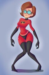  brown_hair disney elastigirl female_only femsub gloves goggles happy_trance helen_parr hypnotic_accessory knees_together lip_biting milf opera_gloves shozaya solo standing super_hero tech_control the_incredibles thigh_boots visor 
