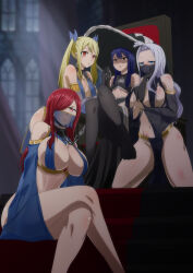  bent_over blonde_hair blue_hair body_swap breasts chains chair cleavage collar cosplay crossed_legs empty_eyes erza_scarlet fairy_tail femdom femsub glowing_eyes harem harem_outfit huge_breasts hypnotized_dom irene_belserion jewelry large_breasts leash long_hair looking_at_viewer lucy_heartfilia manip mirajane_strauss misterman4_(manipper) multiple_girls multiple_subs possession red_hair sitting small_breasts tagme the_amazing_gambit thighhighs wendy_marvell white_hair witch_hat yuri 