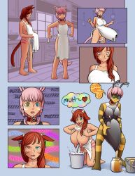  animal_ears antenna apron barefoot bee_futa bee_girl before_and_after bottomless breast_expansion breasts breasts_outside bug_girl cat_girl collar comic cow_girl dazed drool earrings empty_eyes erect_nipples erection feet femsub final_fantasy final_fantasy_xiv futanari futasub hanging_breasts happy_trance heterochromia honey horns huge_breasts huge_nipples hypnotic_accessory jewelry lactation long_hair milking miqo&#039;te multiple_girls multiple_subs naked_apron non-human_feet open_clothes original penis pink_hair red_hair sabrith_ebonclaw_(sabrith) sleepymaid tail tattoo tayelle_ar&#039;mendin_(sabrith) text tongue tongue_out transformation twintails unusual_cum yellow_skin 