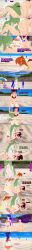  absurdres altered_common_sense beach bikini bikini_bottom bikini_top blue_eyes breasts brown_eyes closed_eyes cum cum_in_mouth dialogue english_text eye_roll fellatio femsub green_hair grey_eyes long_hair maledom nipples nude oral orange_hair orgasm original purple_eyes purple_hair pussy red_eyes red_hair short_hair text undressing zenin1 