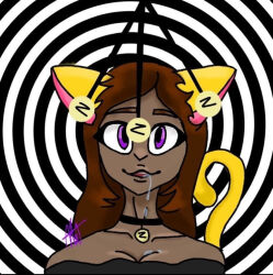 cat_girl drool original pendulum spiral_eyes symbol_in_eyes