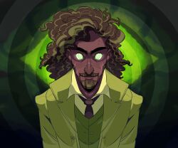  androgynous_sub animated animated_gif beard brown_hair clothed dark_skin hypnotic_eyes jonathan_sims long_hair looking_at_viewer lunehowls male_only maledom pov pov_sub ring_background ring_eyes scar shirt suit the_magnus_archives tie 