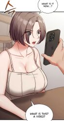 huge_breasts hypnotic_app mind_control_(manhwa) screenshot short_hair tagme translated