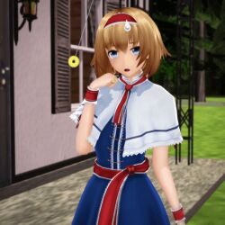  3d alice_margatroid animated animated_gif before_and_after blush breasts brown_hair clothed coin female_only femsub garter_belt gloves happy_trance large_breasts lingerie open_mouth opera_gloves pendulum pink_eyes short_hair topless touhou underwear uyunsyu_(manipper) 