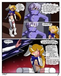 blonde_hair comic empty_eyes female_only femsub five_nights_at_freddy's five_nights_at_freddy's:_security_breach idpet nude ponytail split_personality tech_control text trigger vanessa_(five_nights_at_freddy's) vanny