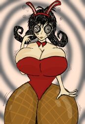  breast_expansion breasts bunny_girl bunnysuit don&#039;t_starve femsub huge_breasts hypnotic_eyes thefahuzgleaner thick_thighs thighhighs willow_(don&#039;t_starve) 