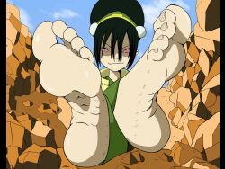  animated animated_eyes_only animated_gif avatar_the_last_airbender feet female_only femsub foot_focus nickelodeon spiral_eyes toph 