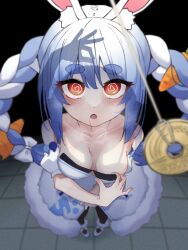  airo_00 blue_hair breasts bunny_ears bunny_girl cleavage coin drool female_only female_pov femdom femsub hololive long_hair looking_at_viewer marine_houshou masturbation open_mouth orange_eyes pekora_usada pendulum pov_dom spiral_eyes symbol_in_eyes twintails undressing virtual_youtuber 