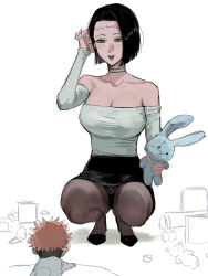 baby black_hair choker clothed femsub itadori_kaori itadori_yuji jujutsu_kaisen kenjaku lobotomy milf mother_and_son panties pink_hair possession scars short_hair soki squatting stitches underwear upskirt yellow_eyes