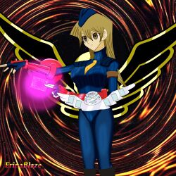 alexis_rhodes beret blonde_hair bodysuit boots breasts brown_eyes capcom card complex_background cosplay empty_eyes expressionless female_only femsub fingerless_gloves giyu gloves glowing hat large_breasts leotard long_hair shadaloo_dolls shoulder_pads solo standing street_fighter tie yu-gi-oh! yu-gi-oh!_gx