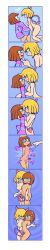  androgynous arms_behind_back blonde_hair bottomless breasts brown_hair comic cum femdom finger_snap floating frisk_(undertale) happy_trance horns hug kaa&#039;lin malesub open_mouth orgasm orgasm_command ping pstash smile tail tailjob text topless undertale 