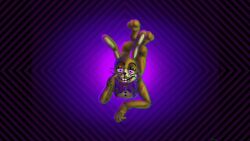 bunny_boy five_nights_at_freddy&#039;s five_nights_at_freddy&#039;s_help_wanted glitchtrap male_only maledom purple_background purple_eyes sugarskull yellow_skin