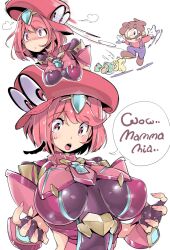  accidental_hypnosis armor breasts cappy comic femsub fingerless_gloves gloves hat koopa_troopa large_breasts maledom mario mustache nintendo pink_hair possession pyra_(xenoblade) super_mario_bros. super_mario_odyssey sweat text xenoblade_chronicles xenoblade_chronicles_2 