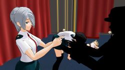  3d airmotor black_hair blonde_hair closed_eyes dress_shirt femsub grey_eyes hat leaning_forward limp lying maledom mmd my_hero_academia pony_tsunotori reiko_yanagi school_uniform shoes short_hair silver_hair skirt slouching stage_hypnosis thighhighs tie traditional_hypnosis yui_kodai 