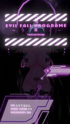 3d ahoge armpits barcode bare_shoulders blue_hair bottomless breast_sucking clothed_exposure collarbone crotch_tattoo custom_maid_3d_2 cyan_hair esther_r18 evilfall_(yaokisub) femsub garter gloves lactation large_breasts milking milking_machine navel opera_gloves original progress_indicator pubic_hair pussy restrained text topless twintails uchinoko_esther_(esther_r18) vibrator visor